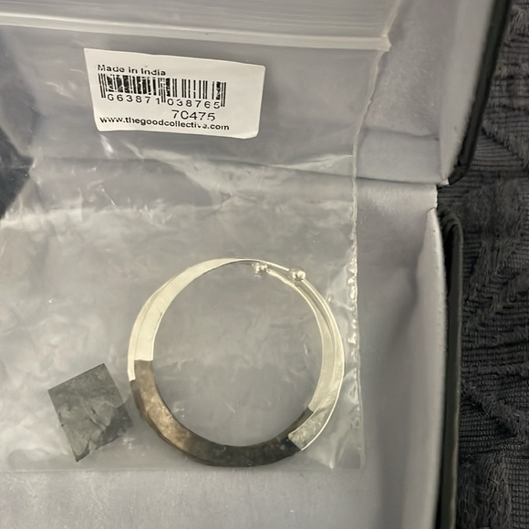 Rhodium Dipped Hammered Hoops in Silver - 1 3/4” - Picture 4 of 4